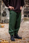 Soft medieval trousers "Linhart" with waistband lacing Green S
