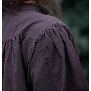 Typical medieval stand-up collar lace-up shirt "Friedrich" Brown