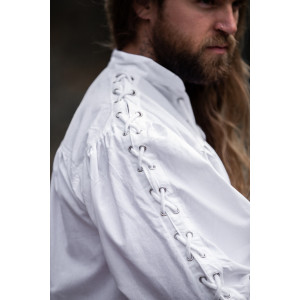 Chemise médiévale à lacets avec oeillets "Adrian" Blanc