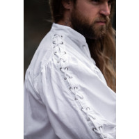 Camisa medieval de encaje con ojales "Adrian" Blanco
