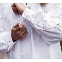 Camisa medieval de encaje con ojales "Adrian" Blanco