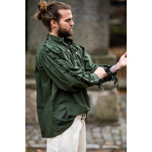 Medieval laced shirt with eyelets "Adrian" Green
