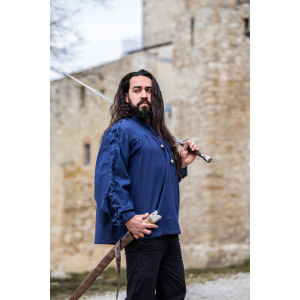 Medieval laced shirt with eyelets "Adrian" Blue