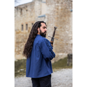 Chemise médiévale à lacets avec oeillets "Adrian" Bleu