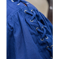 Camisa medieval de encaje con ojales "Adrian" Azul