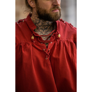 Medieval laced shirt with eyelets "Adrian" Red