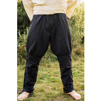 Pantalones vikingos con cordones en las piernas "Magnus" Negro