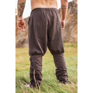 Pantalones vikingos con cordones en las piernas "Magnus" Marrón