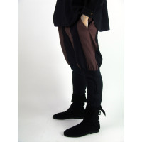 Pantalones vikingos con cordones en las piernas "Magnus" Negro/Marrón
