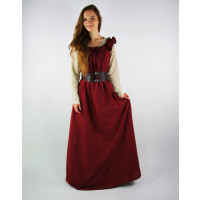 Bodenlanges Kleid mit Schulterrüsche "Clara" Rot