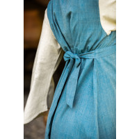 Medieval cotton dress "Ilse" dove blue/Natural