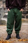 Weiche Mittelalter Hose "Linhart" mit Bundschnürung Grün XL