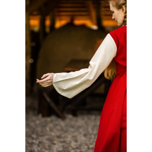 Medieval cotton dress "Ilse" Red/Natural