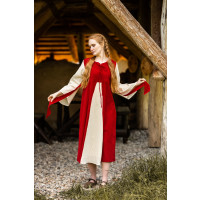 Medieval cotton dress "Ilse" Red/Natural