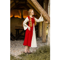Abito medievale in cotone "Ilse" Rosso/Naturale
