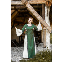 Medieval cotton dress "Angie" Green/Natural