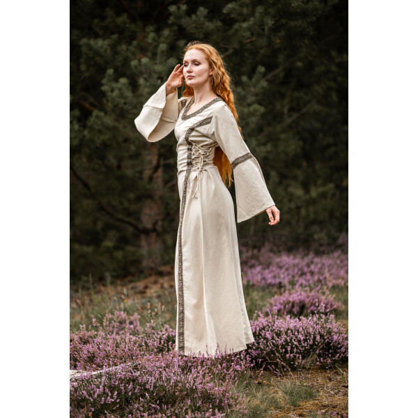 Robe médiévale en coton "Angie" Ècru