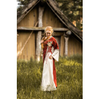 Vestido medieval de algodón "Angie" Rojo/Natural