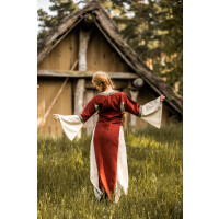 Medieval cotton dress "Angie" Red/Natural