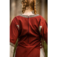 Medieval cotton dress "Angie" Red/Natural