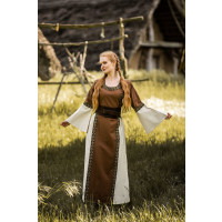 Medieval cotton dress "Angie" Tobacco/Natural