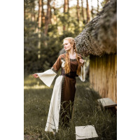Vestido medieval de algodón "Angie" Tabaco/Natural