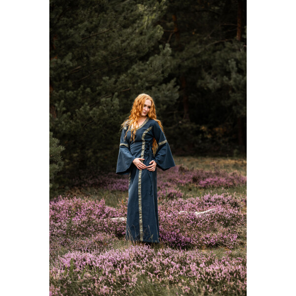 Robe médiévale en coton "Angie" Bleue