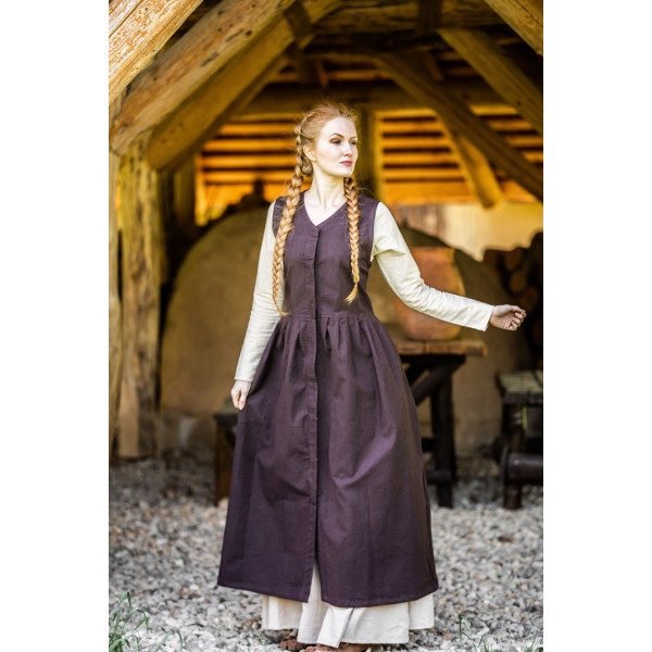 Vestido de campesino medieval "Arlette" Marrón