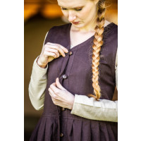 Robe paysanne médiévale "Arlette" Marron
