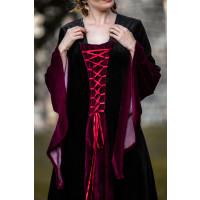 Robe en velours "Circe" Noir/Rouge