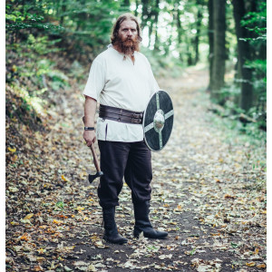 Pantalon en laine rustique "Harald" Marron