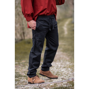 Medieval trousers with elastic band "Veit" Black