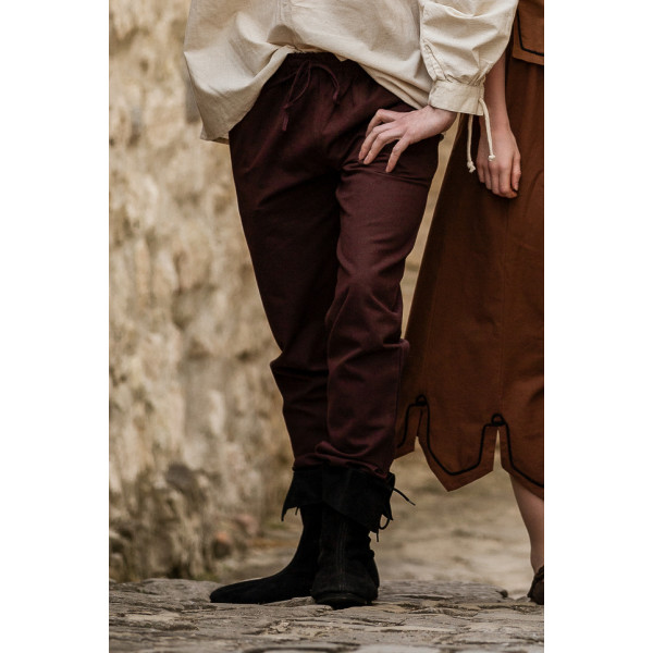 Pantalon médiéval avec élastique "Veit" Marron foncé