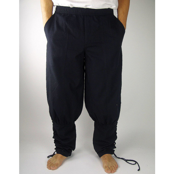 Trousers "Tiago" with leg lacing black
