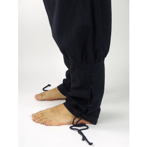 Pantalon "Tiago" avec laçage de jambe Noir