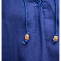 Ärmelloses Stehkragen-Schnürhemd "Louis" Blau
