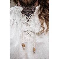 Camisa de cuello alto sin mangas con cordones "Louis" Natur