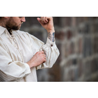 Pirate lace-up shirt "Artur" with collar Natural