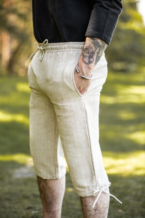 Pantaloni al ginocchio medievali "Veli" Colori canapa S
