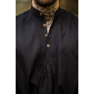 Pinafore shirt with wooden buttons "Oswald" Black
