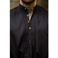 Camisa de pino con botones de madera "Oswald" Negro