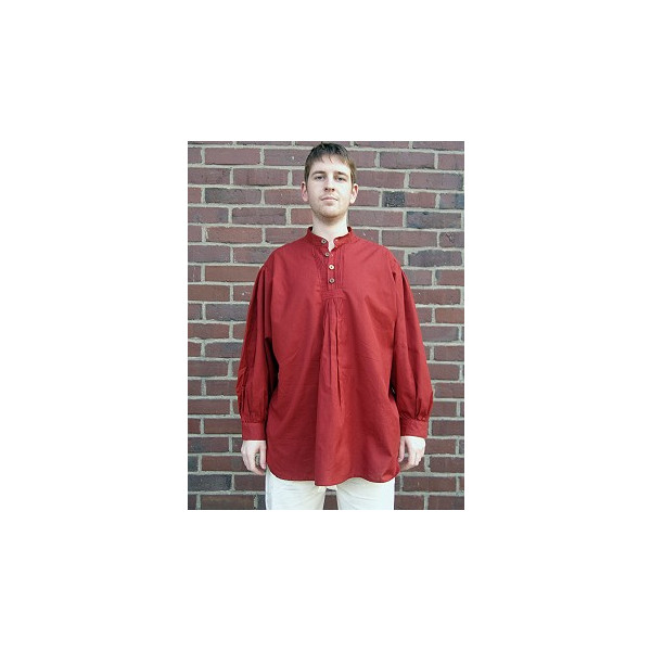 Camisa de pino con botones de madera "Oswald" Rojo