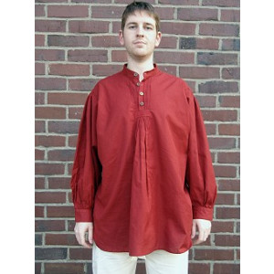 Pinafore shirt with wooden buttons "Oswald" Red