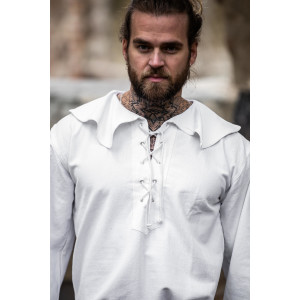 Maglietta con colletto rotondo "Athos" Bianco