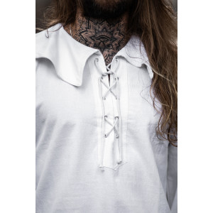 Rundkragenhemd "Athos" Weiß
