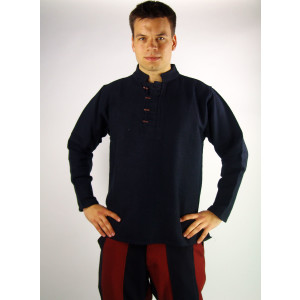 Medieval shirt in thick cotton "Anton" Black