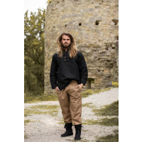 Medieval shirt in thick cotton "Anton" Black