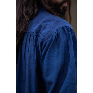 Mittelalterhemd aus grober Baumwolle "Leopold" Blau