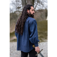 Medieval shirt in coarse cotton "Leopold" Blue