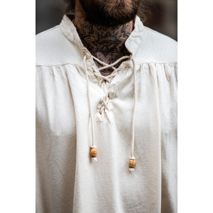 Camisa medieval en algodón grueso "Leopold" Natural